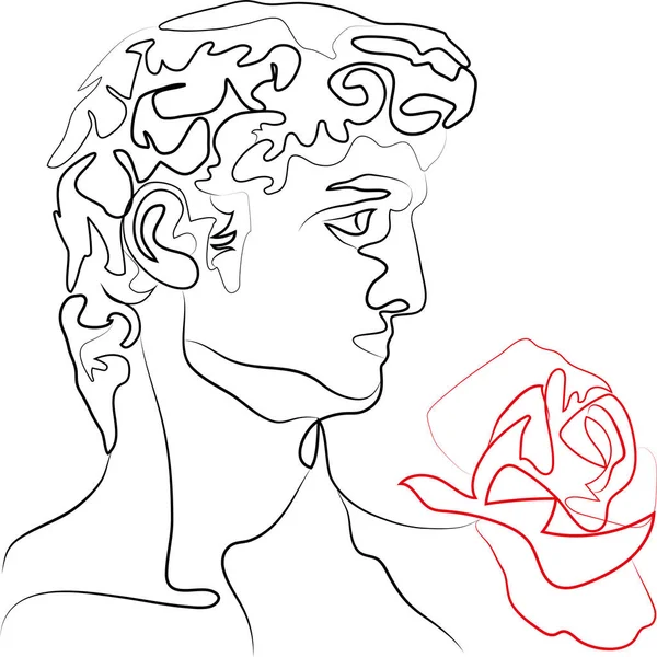 David 'in başı. Rose 'un yanındaki antika kahraman. Mitoloji. satır