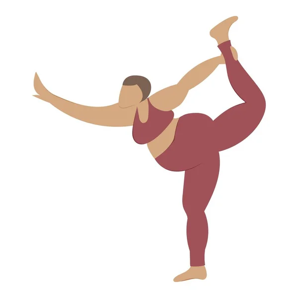 woman bodypositive and yoga. vector illustration