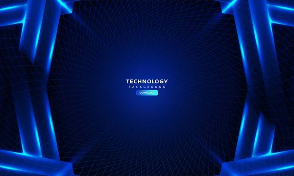 Темно Синий Свет Технологический Фон — стоковый вектор