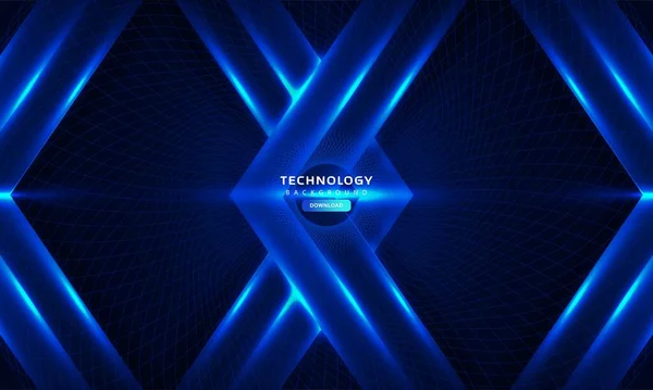 Dark Blue Light Abstract Technology Background — Stock Vector