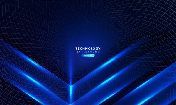 Luz Azul Escuro Abstrato Tecnologia Fundo — Vetor de Stock