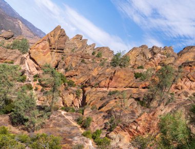 Summer hike in pinnacles national park, West Coast, California, sunny weather, rocks, sky, outdoors clipart