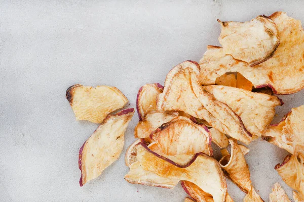 Sweet Potato Chips Crisps Mottled Gray Copy Space — ストック写真