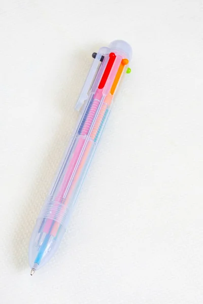 80S Kids Favorite Retro Multi Ballpoint Pen Isolated White — Fotografia de Stock