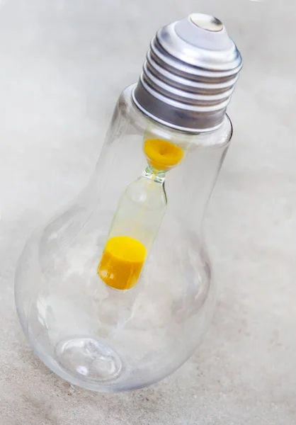 Lightbulb Hourglass South Africa Running Out Time Power Crisis — Stock Photo, Image
