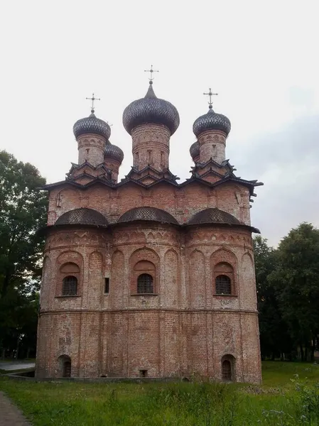 Vilikiy Novgorod Μεγάλο Αρχαίο Ιστορικό Κτίριο Του Ορθόδοξου Καθεδρικού Ναού — Φωτογραφία Αρχείου