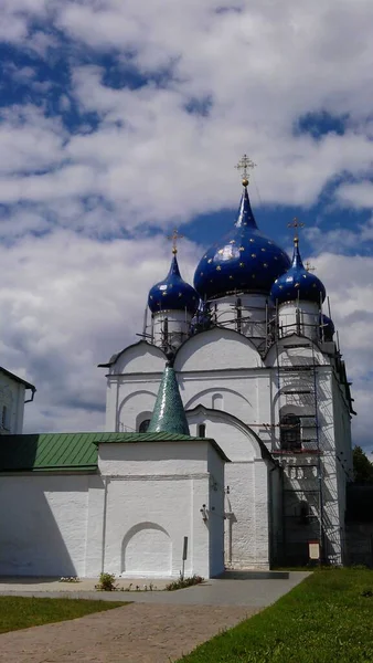 Suzdal Ősi Történelmi Épület Ortodox Templom Székesegyház Oroszországban Ukrajnában Belorusz — Stock Fotó