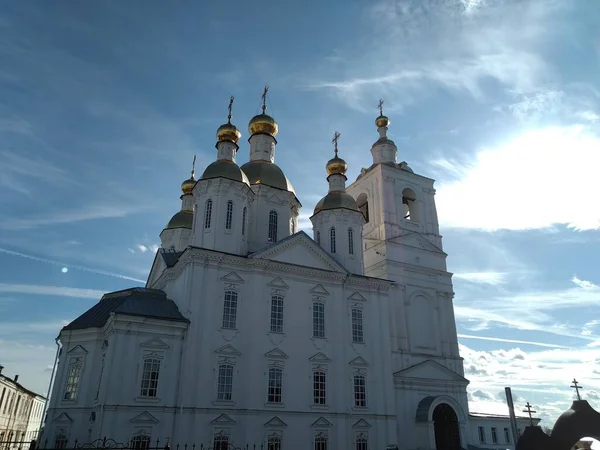Αρχαίο Ιστορικό Οικοδόμημα Του Ορθόδοξου Καθεδρικού Ναού Στη Ρωσία Την — Φωτογραφία Αρχείου