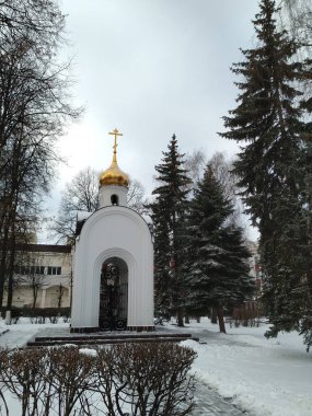 Bogorodsk, Rusya, Ukrayna, Belorus, Slav halkının Hıristiyanlık Noginsk 'teki Ortodoks kilise katedralinin tarihi binası.