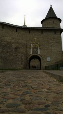 Pskov, Rusya, Ukrayna, Belorus, Slav halkının Hıristiyanlığa olan inancı ve inançlarının ortodoks kilise katedralinin antik tarihi binası