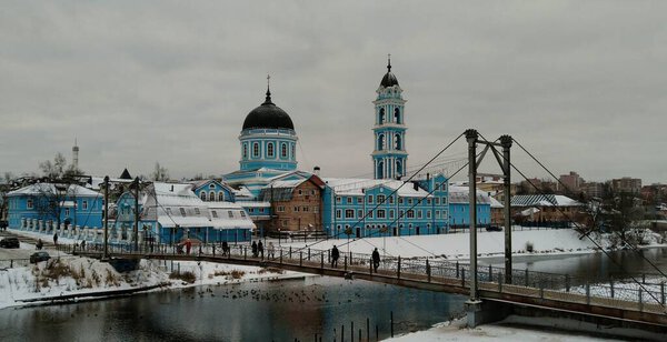 Bogorodsk Ancient historical building of orthodox church cathedral in Russia, Ukraine, Belorus, Slavic people faith and beleifs in Christianity Noginsk