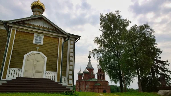 Volgoverkhovie Volga Origen Cabeceras Antiguo Edificio Histórico Catedral Iglesia Ortodoxa —  Fotos de Stock