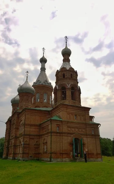 Volgoverkhovie Volga Origem Cabeceiras Edifício Histórico Antigo Catedral Igreja Ortodoxa — Fotografia de Stock