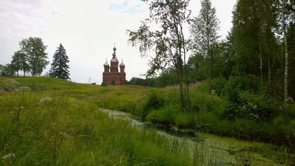Volgoverkhovie Volga Προέλευση Headwaters Αρχαίο Ιστορικό Κτίριο Της Ορθόδοξης Εκκλησίας — Φωτογραφία Αρχείου
