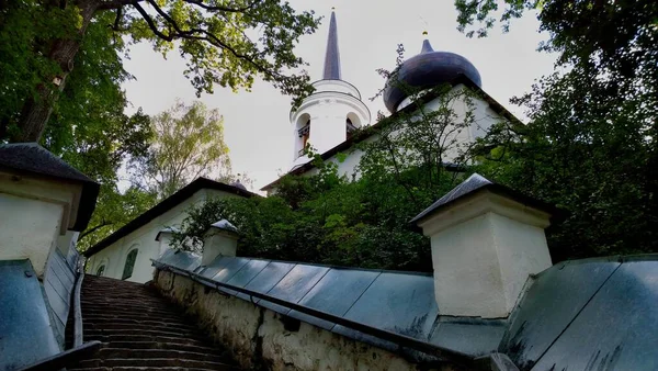 Poesjkin Hills Pskov Oud Historisch Gebouw Van Orthodoxe Kerk Kathedraal — Stockfoto