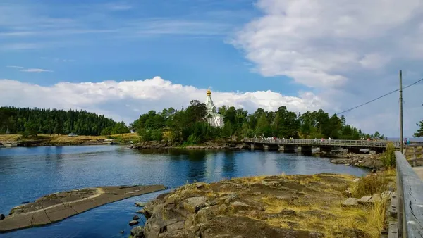 Valaam Αρχαίο Ιστορικό Κτίριο Της Ορθόδοξης Εκκλησίας Καθεδρικό Ναό Στη — Φωτογραφία Αρχείου