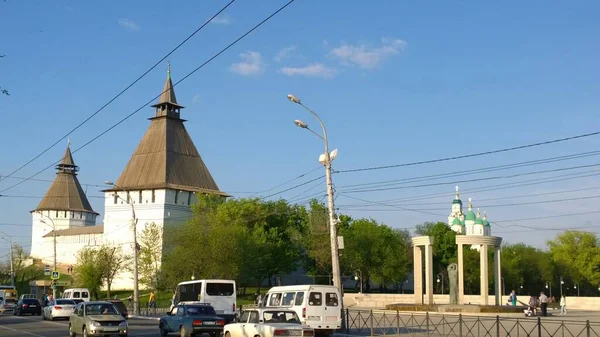 Astrachan Oud Historisch Gebouw Van Orthodoxe Kerk Kathedraal Rusland Oekraïne — Stockfoto
