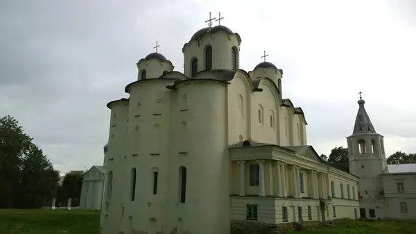 Novgorod Velká Antická Historická Budova Pravoslavné Církevní Katedrály Rusku Ukrajině — Stock fotografie