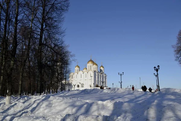 Владимирское Древнее Историческое Здание Православного Церковного Собора России Украине Белорусе — стоковое фото