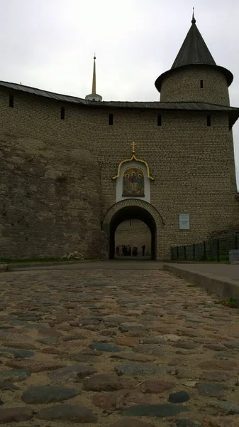 Pskov Edifício Histórico Antigo Catedral Igreja Ortodoxa Rússia Ucrânia Belorus — Fotografia de Stock