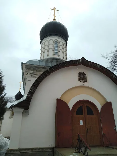 Oude Orthodoxe Stenen Kerk Bij Kubinka Vasilievskoe Landgoed Museum Heilige — Stockfoto
