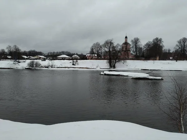 Rivière Moscou Près Kubinka Région Moscou Pont Pédestre Sur Elle — Photo