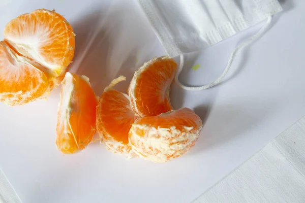 Mandarines Parfumées Sur Fond Blanc — Photo