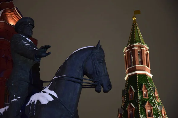 Moscow Kremlin Monument Georgy Konstantinovich Zhukov — стоковое фото