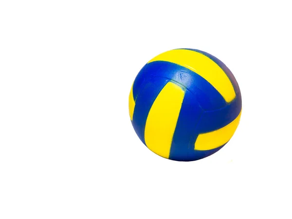 Rubber Ball Playing White Background Yellow Blue Bal — Stock Photo, Image