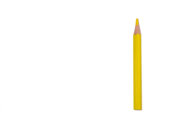 白色背景上的彩色铅笔 红色的短铅笔是木制的 油漆用品 — 图库照片
