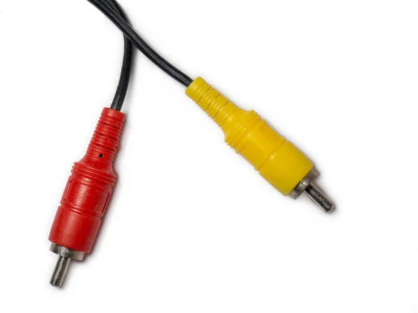 Rca Konnektörü Tel Bir Lale Ses Video Kablosu Kabloyu Birleştir — Stok fotoğraf