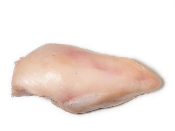 Peito Frango Prato Branco Isolado Carne Frango Comida Dietética Carne — Fotografia de Stock