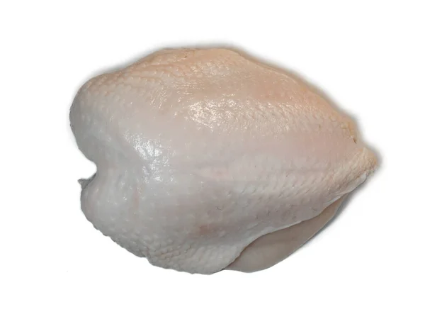 Petto Pollo Piatto Bianco Isolato Carne Pollo Cibo Dietetico Carne — Foto Stock