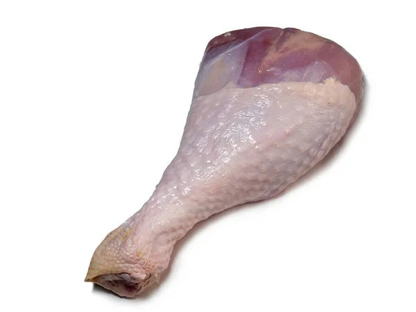 Truthahn Gewürzen Auf Weißem Hintergrund Geflügelfleisch Bein Der Türkei Saftiges — Stockfoto