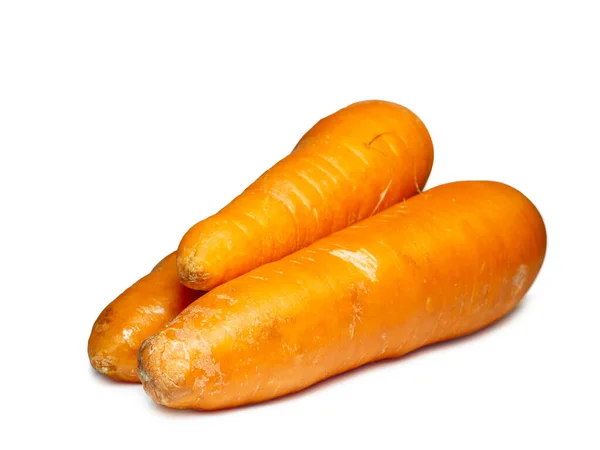 Zanahorias Sobre Fondo Blanco Dieta Saludable Aislar Las Raíces Vegetales —  Fotos de Stock