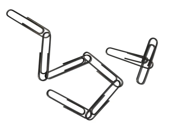 Large Paper Clips White Background Office Supplies Isolate Paper Clips — Stock Photo, Image