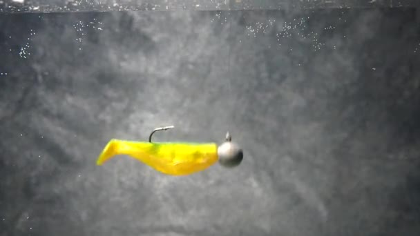 Künstliche Köder Zum Angeln Wasser Die Vibrotail Schwimmt Wasser Silikonköder — Stockvideo
