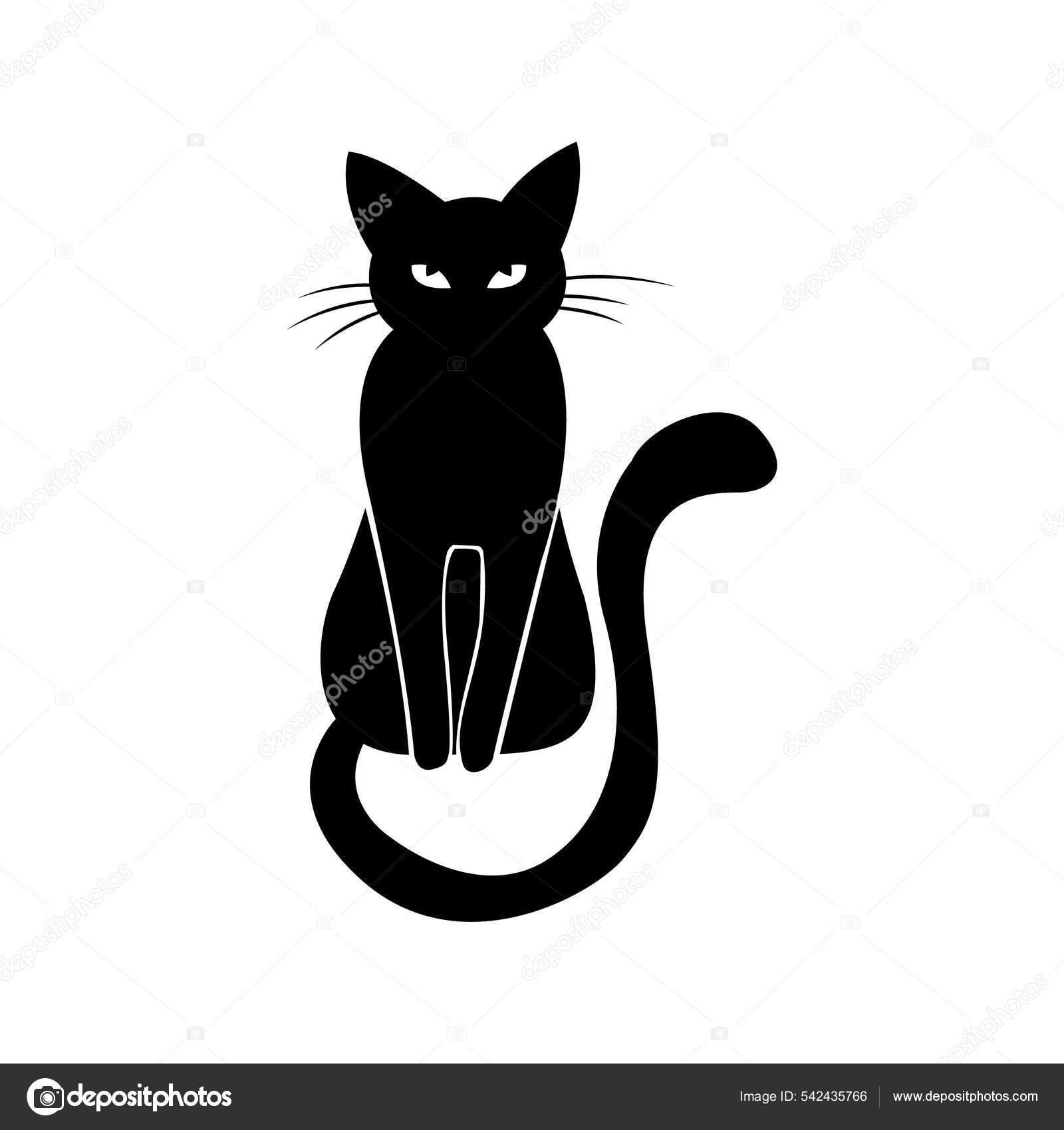 Black cat icon symbol Stock Illustration