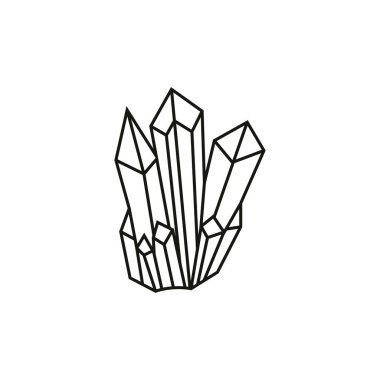 Mistik kristal. Minerallerin vektör yazdırma çizgisi