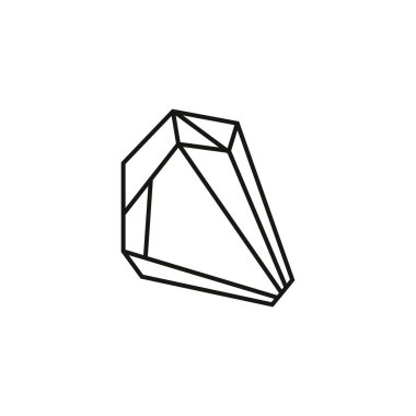 Mistik kristal. Minerallerin vektör yazdırma çizgisi