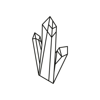 Mistik kristal. Minerallerin vektör yazdırma çizgisi