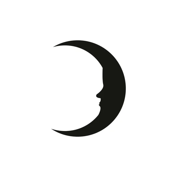 Ícone Vetorial Lunar Projeto Forma Lua Boho Bruxa Ilustração Logotipo — Vetor de Stock