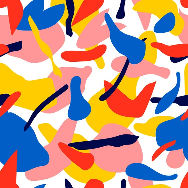 Soyut, pürüzsüz desen. El çizimi şekiller, izler ve çizgiler. Yaratıcı renkli bir geçmişi var. Vektör illüstrasyonu