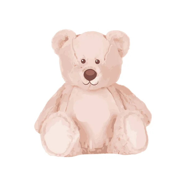 Bonito Urso Marrom Boneca Vetor Ilustração Urso Engraçado —  Vetores de Stock