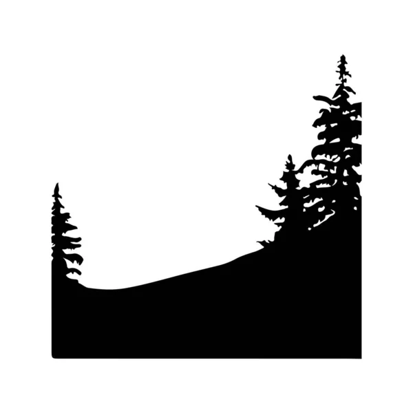 Wald Silhouette Hintergrund Vektor Nahtloser Handgezeichneter Wald Vektormonochrome Version — Stockvektor
