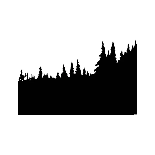 Wald Silhouette Hintergrund Vektor Nahtloser Handgezeichneter Wald Vektormonochrome Version lizenzfreie Stockillustrationen