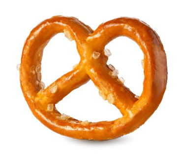 beyaz üzerine izole edilmiş tuzlu kraker.