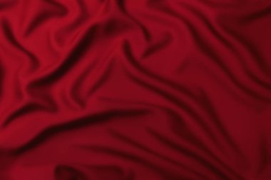 Kırmızı buruşuk kumaş arka plan. Örtülü tekstil tasarımı.