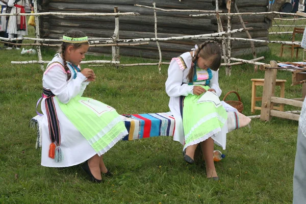 Nationalfeiertag Der Maria Nationaltracht Haushalt Und Leben Der Marie — Stockfoto