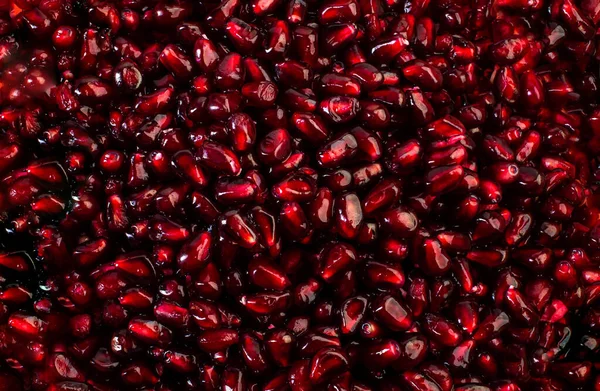 Delicious Mature Red Ripe Juicy Pomegranate Seeds Background Texture Pattern — Stock Photo, Image